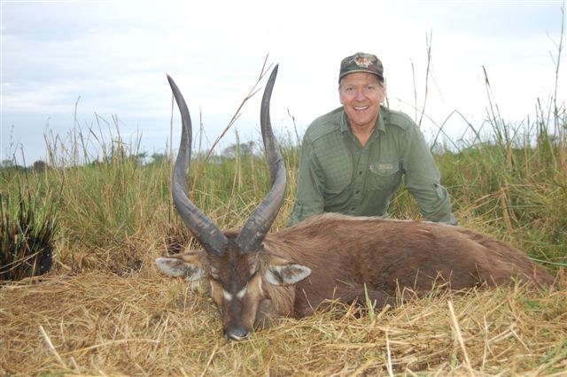 Dr. Peter Larsen and one of the largest East African Sitatunga ever shot